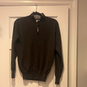 Peter Millar Dark Brown Zip-Up Sweater